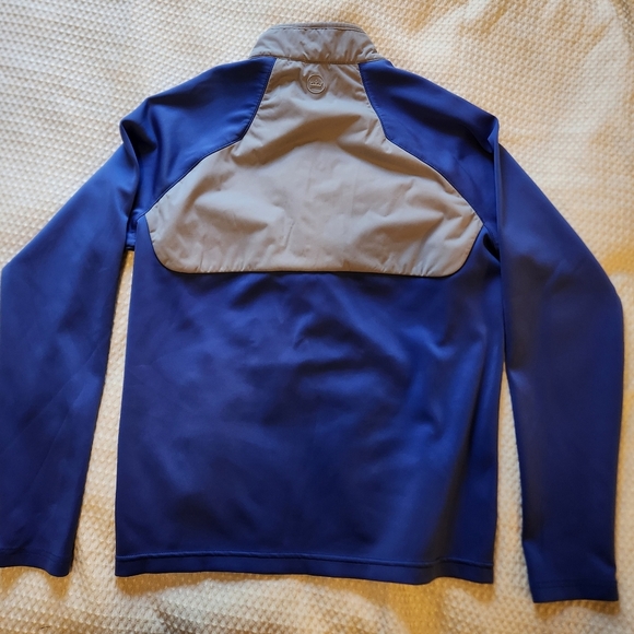 Men's Blue and Gray Quarter-Zip Peter Millar Pullover Size Small - Picture 5 of 8